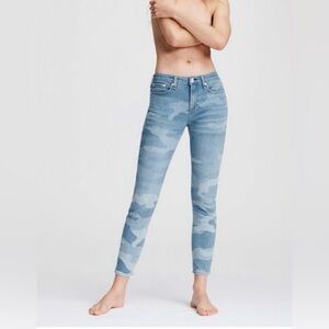 Rag & Bone Cate Mid-Rise Skinny Camo Slim Fit Ankle Light Indigo Jeans size 24